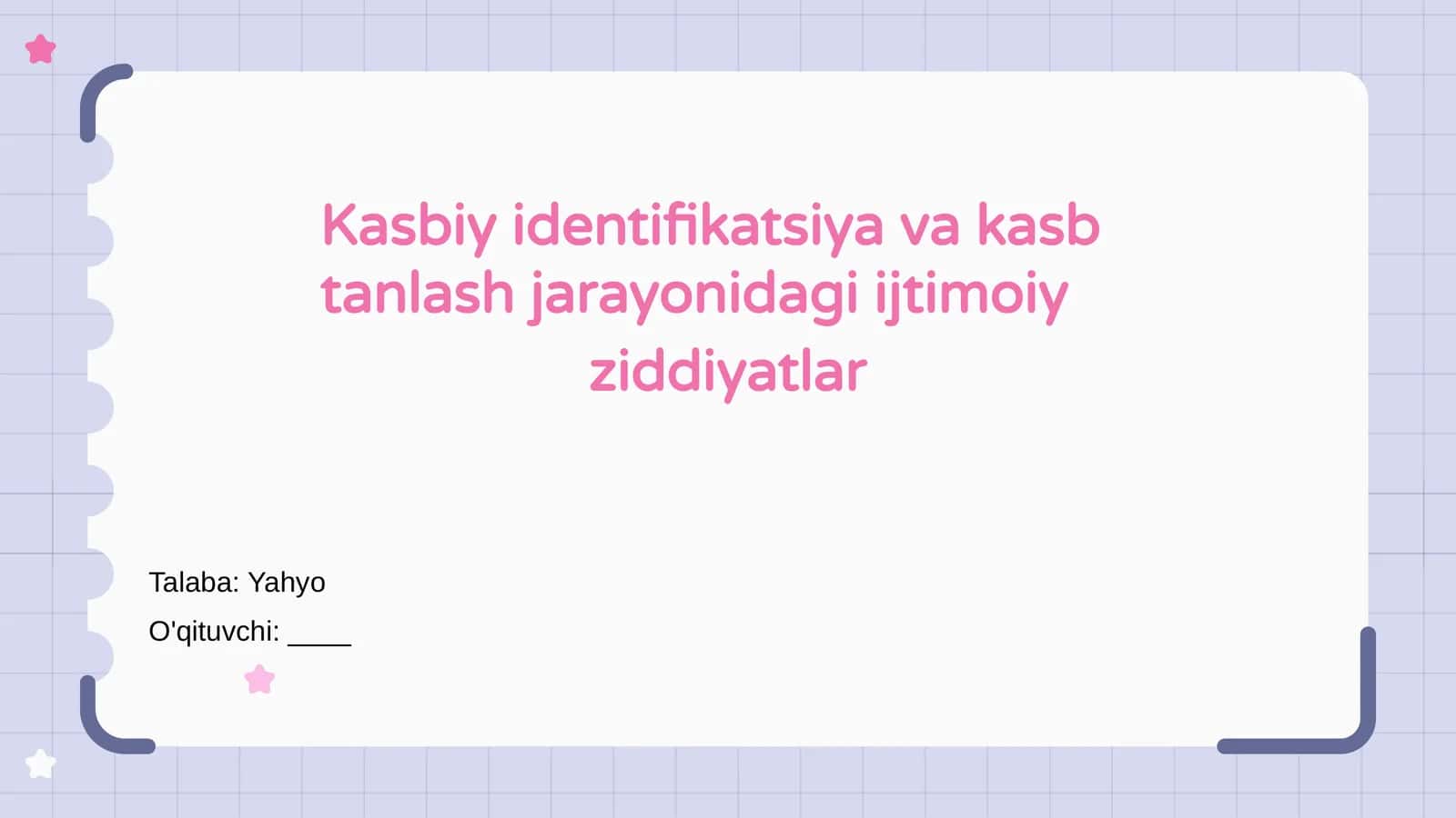 Kasbiy identifikatsiya va kasb tanlash jarayonidagi ijtimoiy ziddiyatlar 1