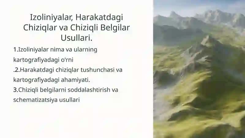 Izoliniyalar, Harakatdagi Chiziqlar va Chiziqli Belgilar Usullari