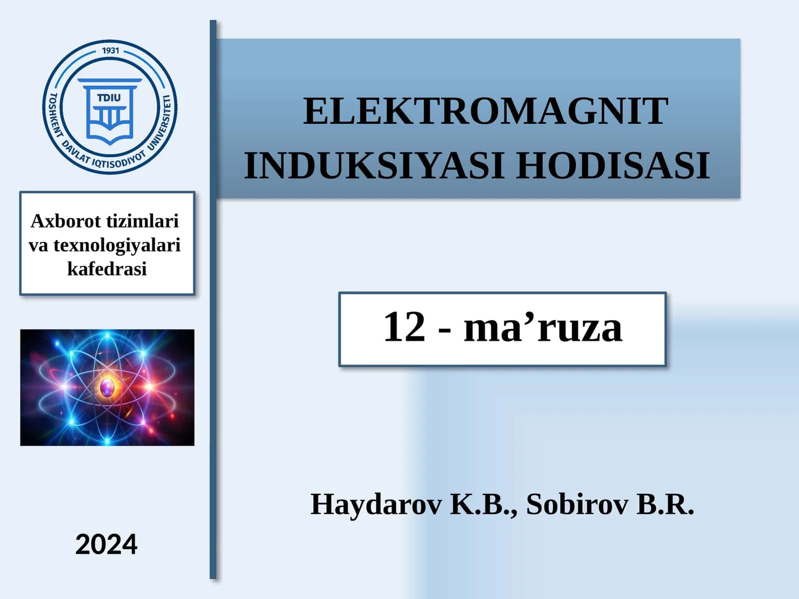 ELEKTROMAGNIT INDUKSIYASI HODISASI 1