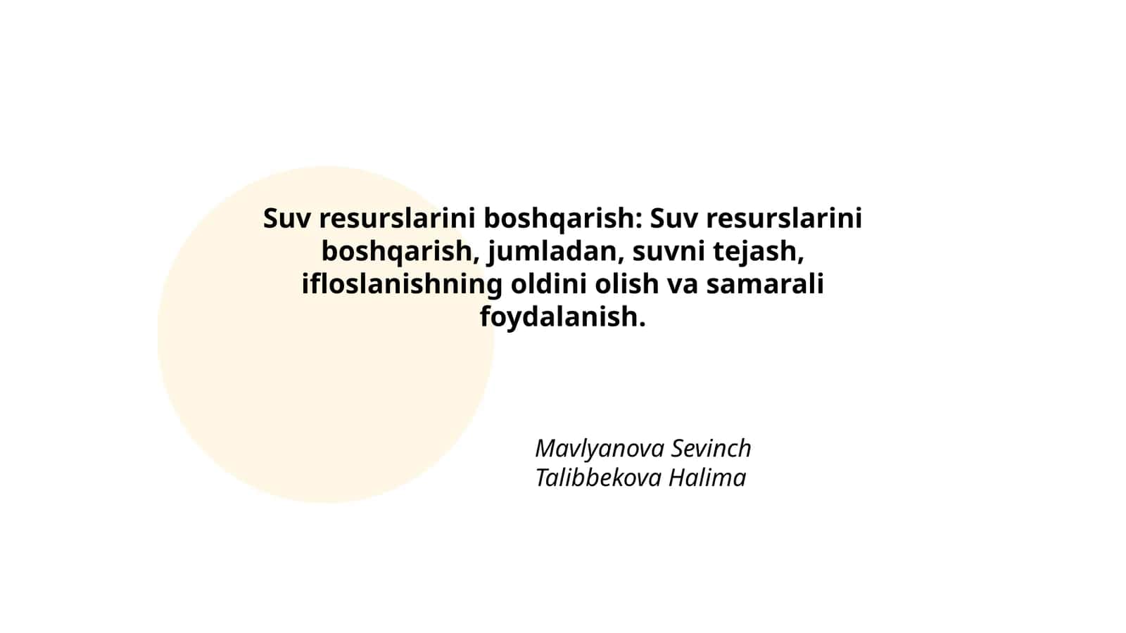 Suv resurslarini boshqarish 1