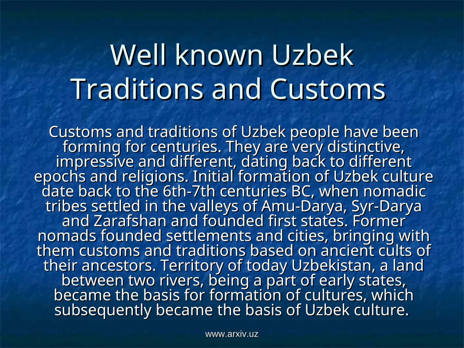 Well known Uzbek Traditions and Customs 1
