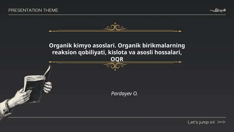 Organik kimyo asoslari 1