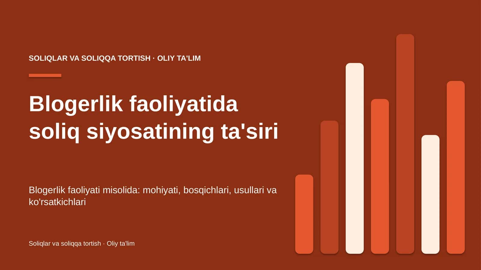 Blogerlik faoliyatida soliq siyosatining ta'siri 1