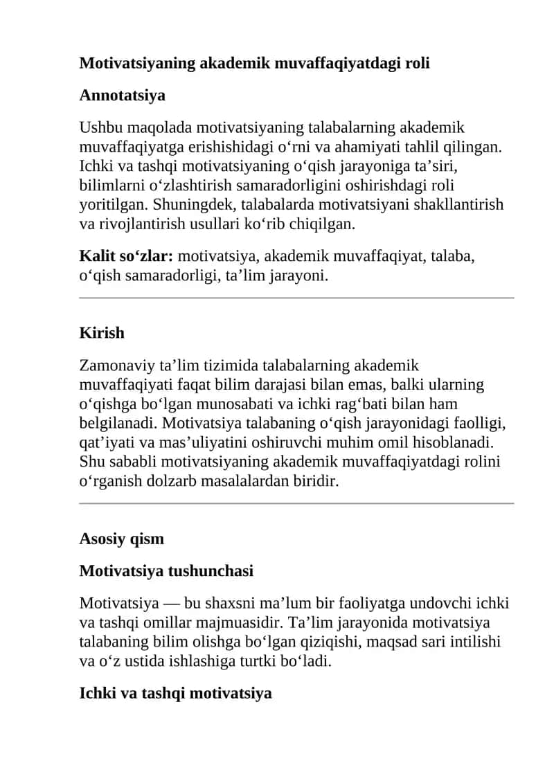 Motivatsiyaning akademik muvaffaqiyatdagi roli 1