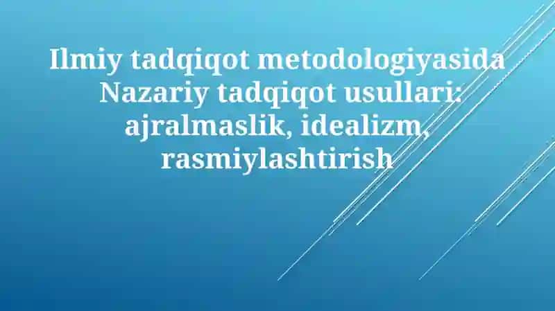 Ilmiy tadqiqot metodologiyasi