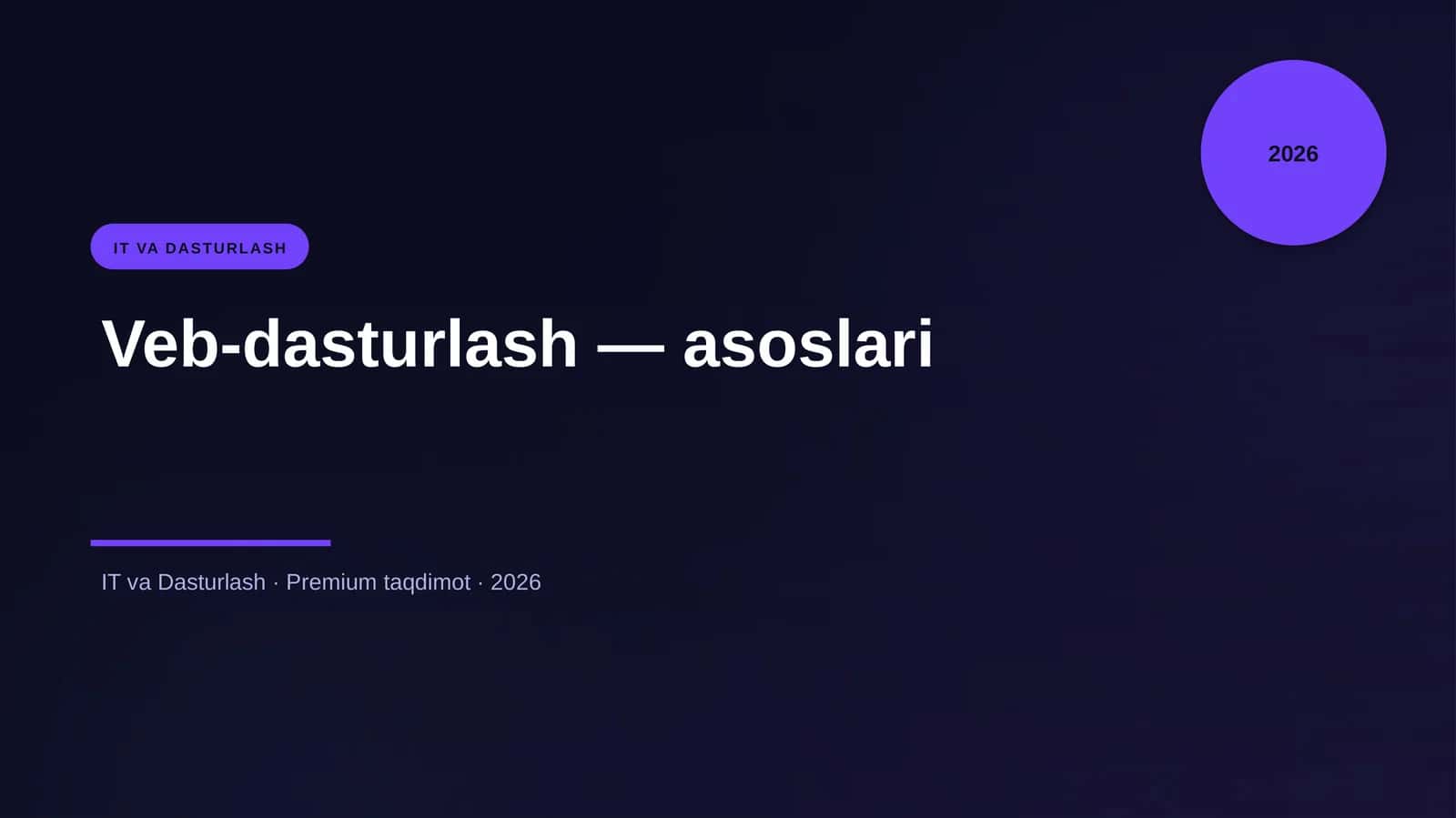 Veb-dasturlash — asoslari 1