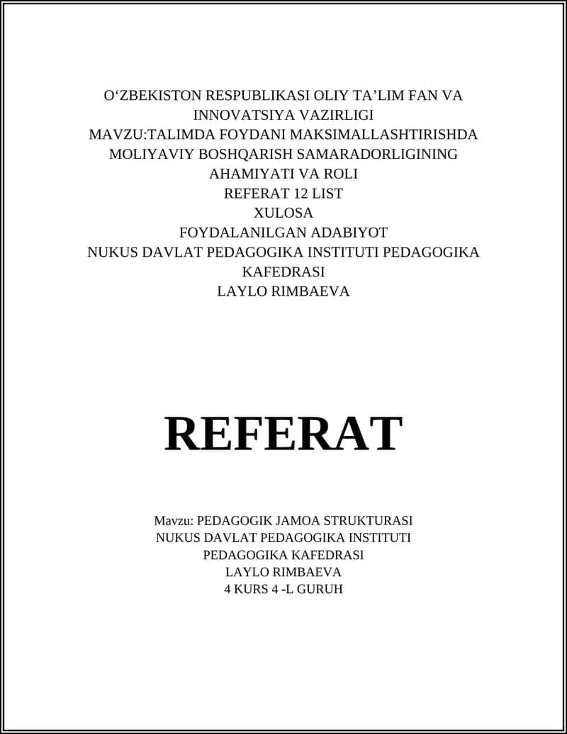 Pedagogik jamoaning tuzilmasi 1