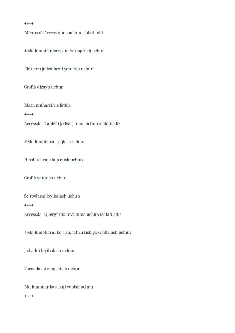 Ma'lumotlarni og'riqli bilish tili 1