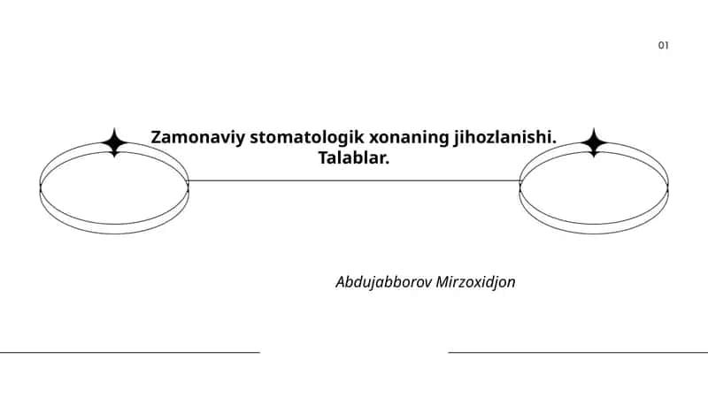 Zamonaviy stomatologik xonaning jihozlanishi. Talablar 1