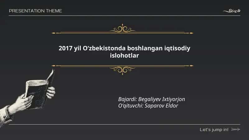 2017 yil Oʻzbekistonda boshlangan iqtisodiy islohotlar 1