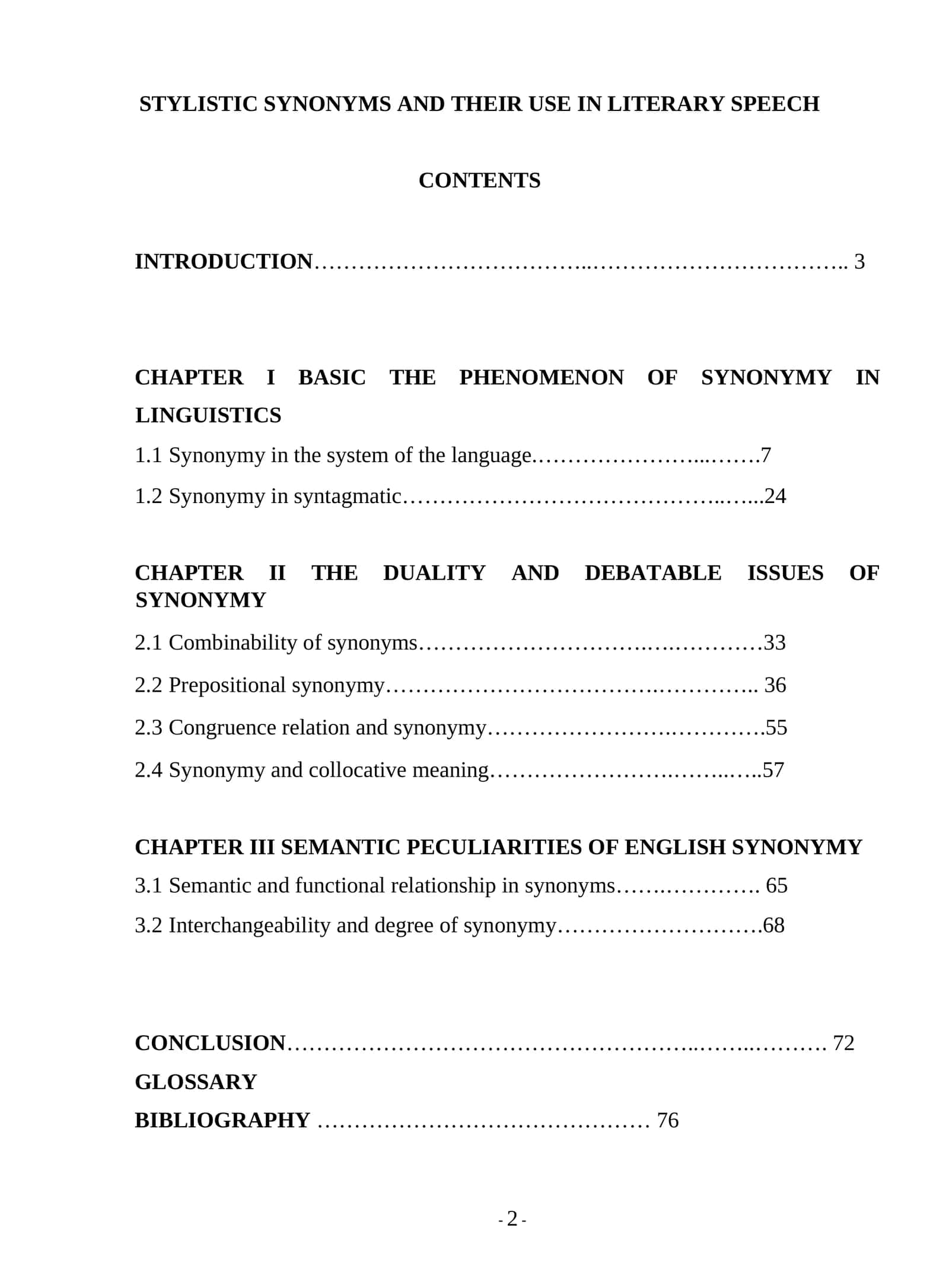 stylistic synonyms and their use in literary speech 1
