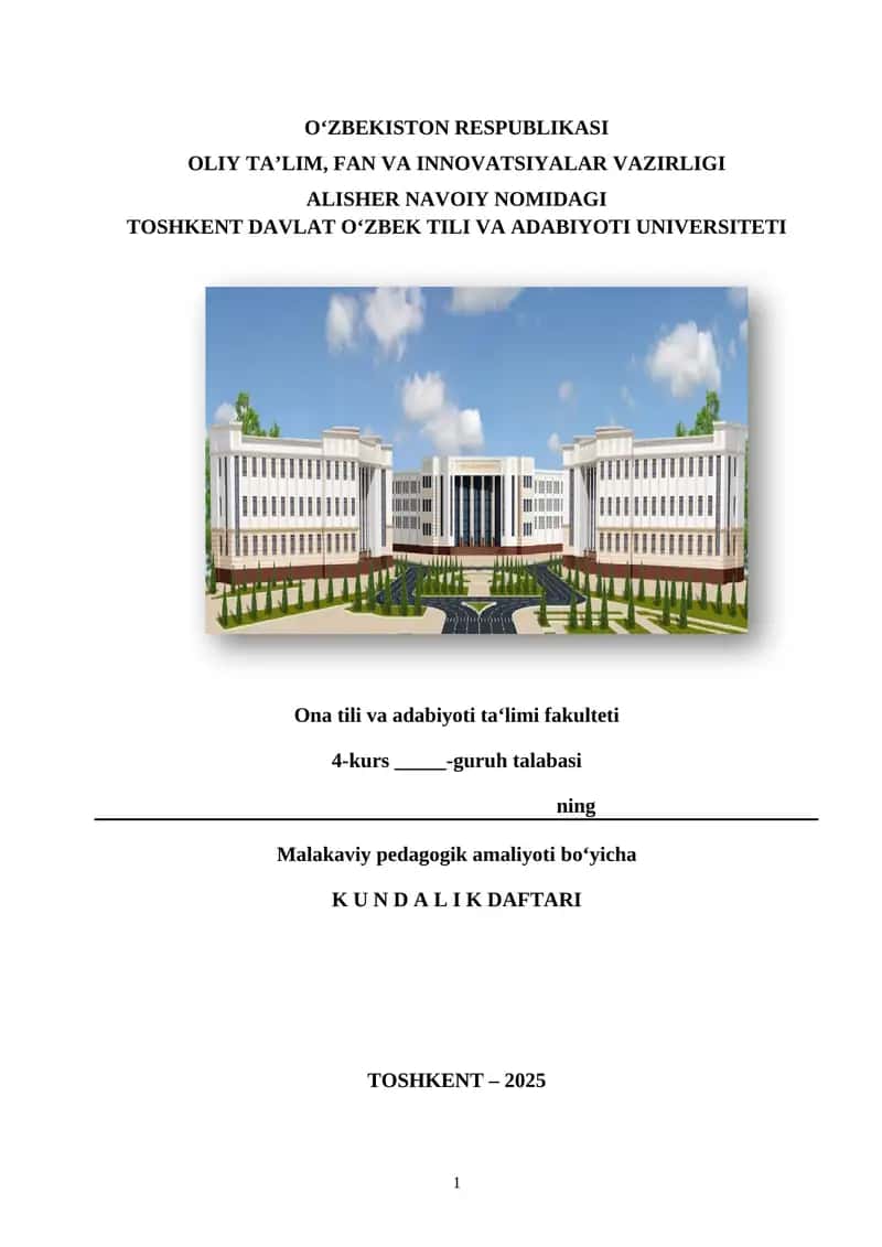 Pedagogik amaliyot yo‘llanmasi 1
