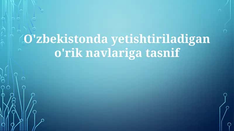 O'rik Navlari 1