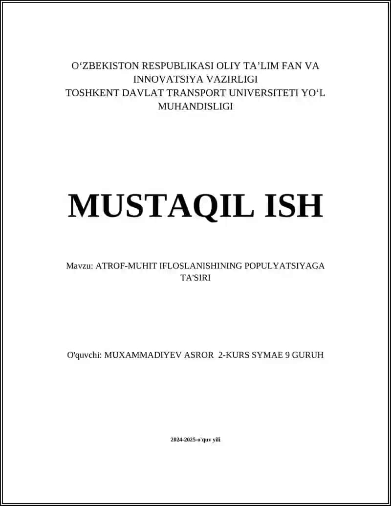 Atmosferaning ifloslanishi