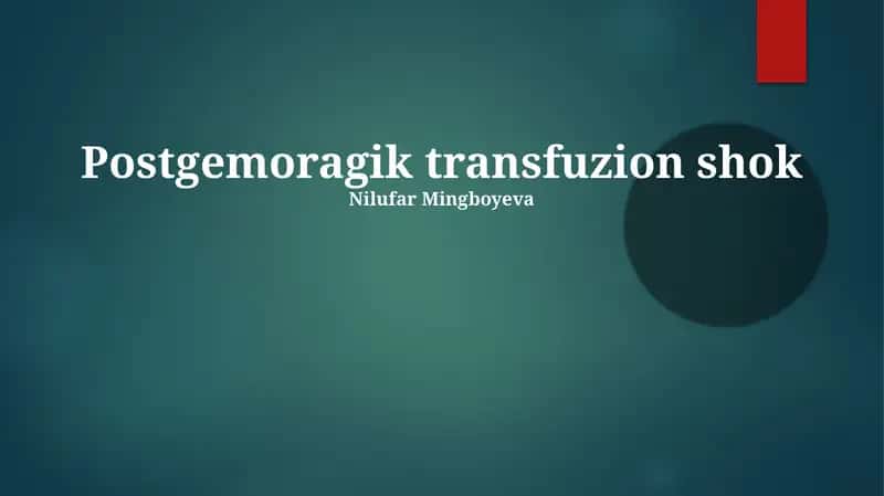 Postgemoragik transfuzion shok 1