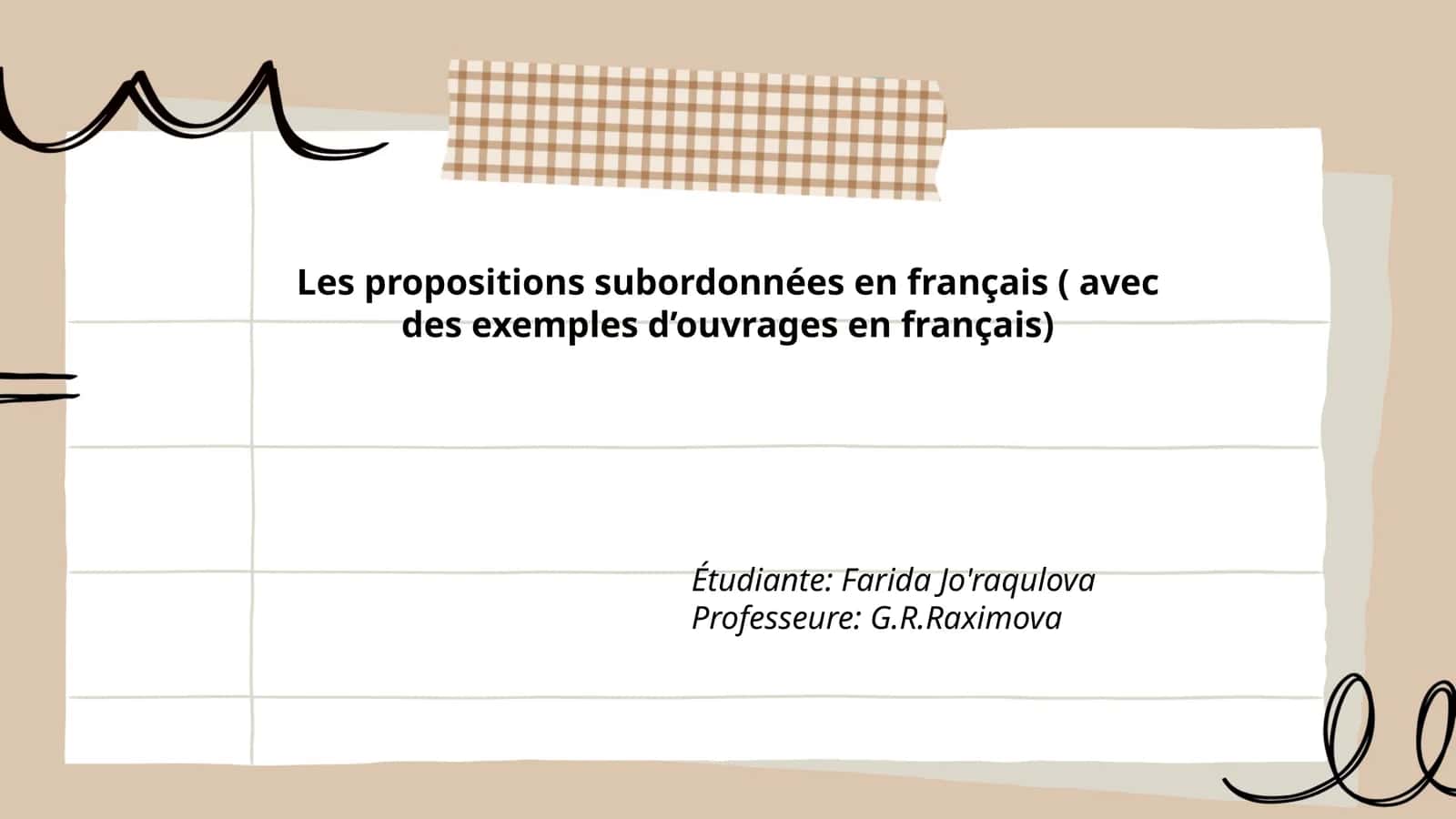Les propositions subordonnées en français ( avec des exemples d’ouvrages en français) 1
