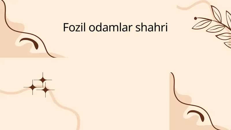 Fozil odamlar shahri 1