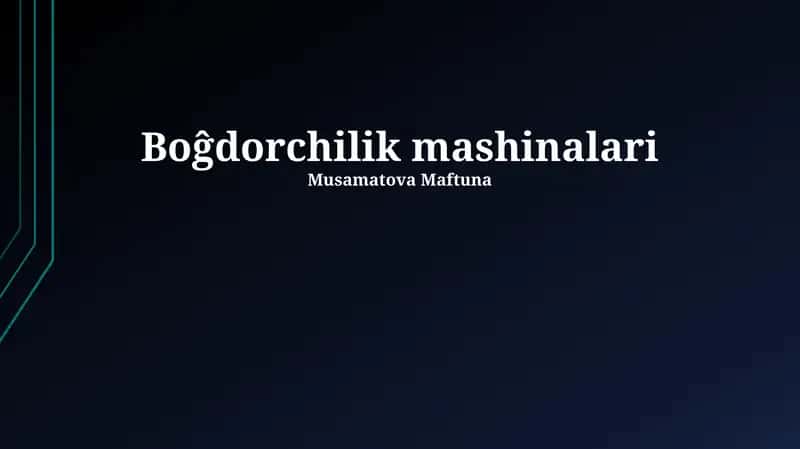 Boĝdorchilik mashinalari 1