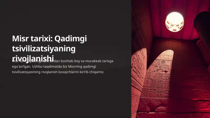 Misr tarixi: Qadimgi tsivilizatsiyaning rivojlanishi 1