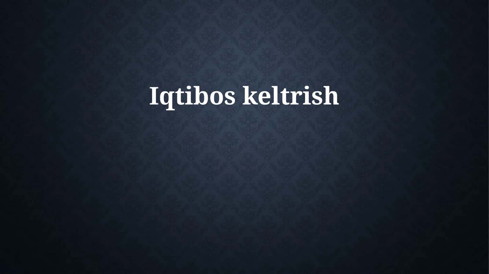 Iqtibos keltirish 1