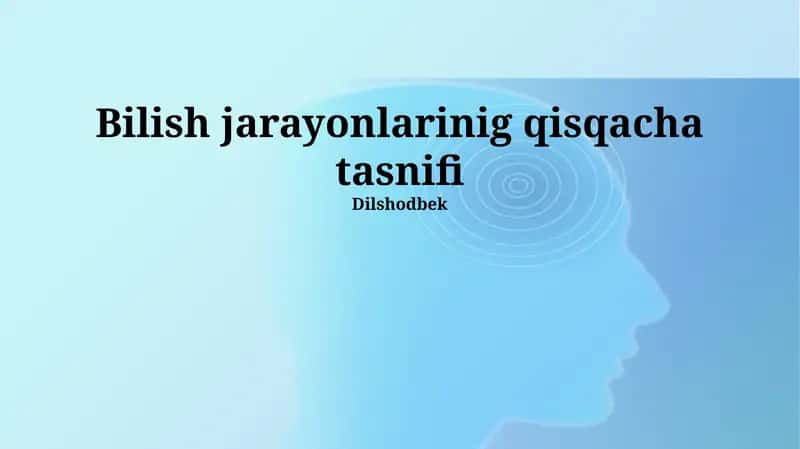 Bilish jarayonlarinig qisqacha tasnifi 1