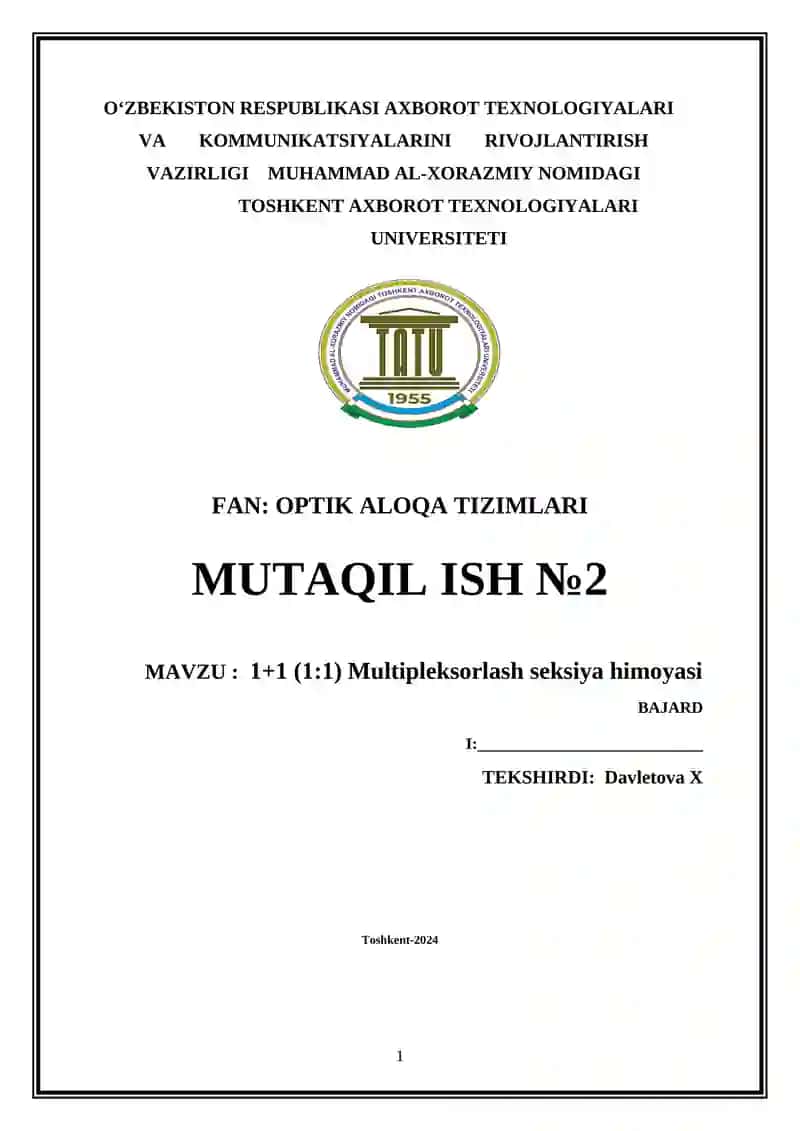 Toshkent Axborot Texnologiyalari Universiteti