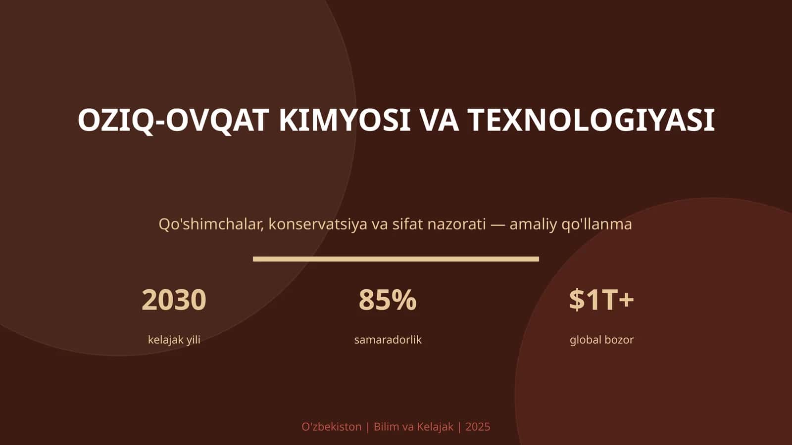 OZIQ-OVQAT KIMYOSI VA TEXNOLOGIYASI 1