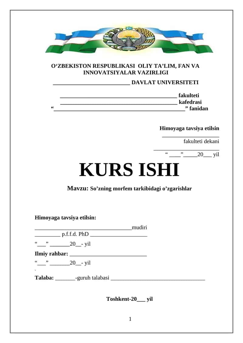 So’zning morfem tarkibidagi o’zgarishlar 1