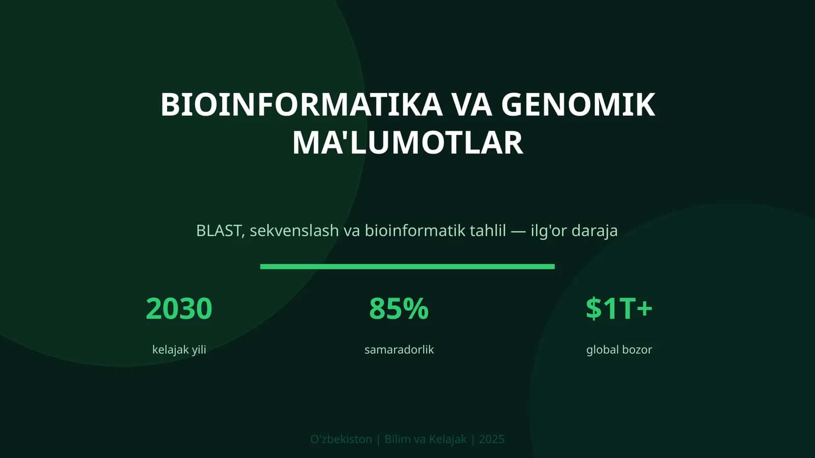 BIOINFORMATIKA VA GENOMIK MA'LUMOTLAR 1