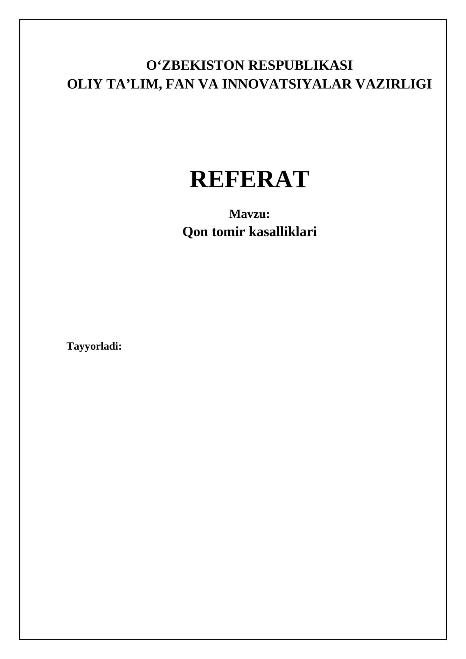Qon tomir kasalliklari 1