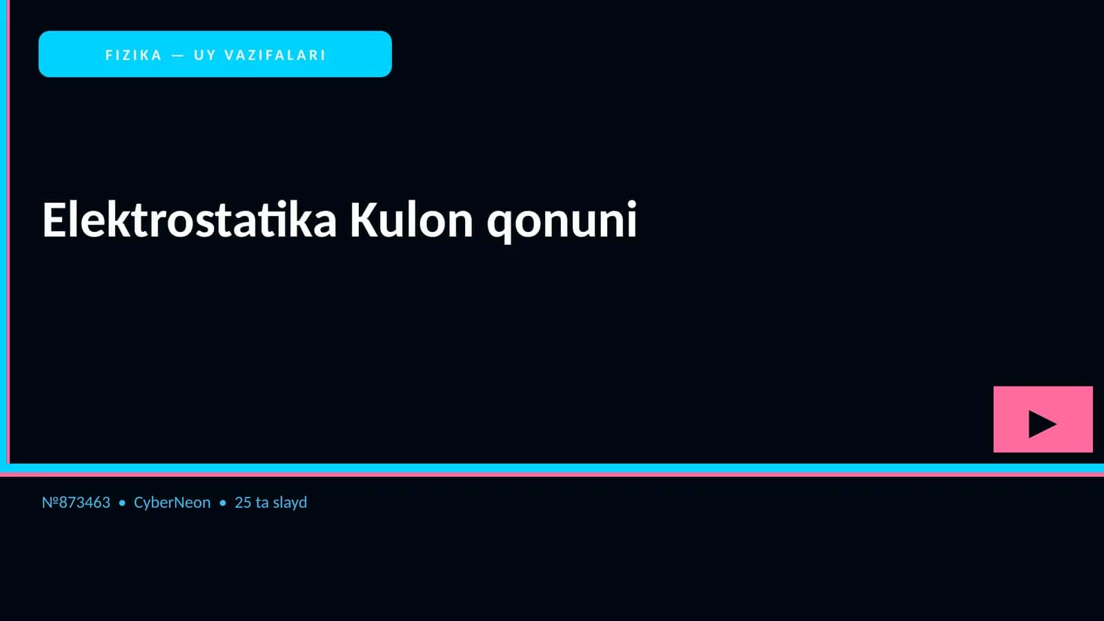 Elektrostatika Kulon qonuni 1