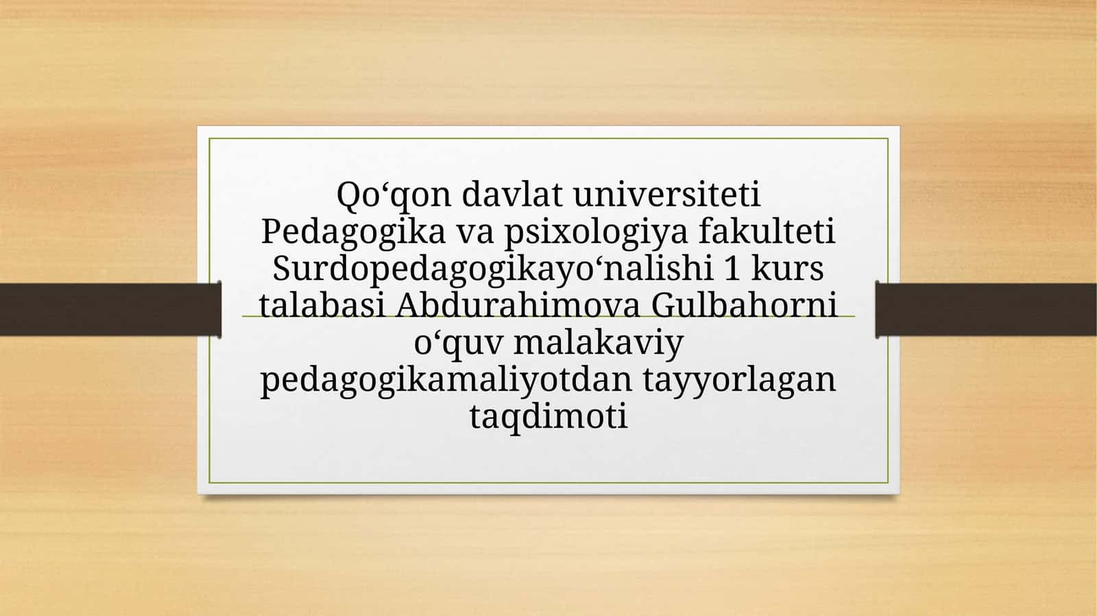 Surdopedagogika yoʻnalishi 1