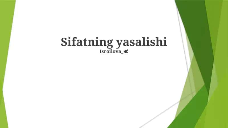 Prefikslar va so'z yasash morfologiyasi 1