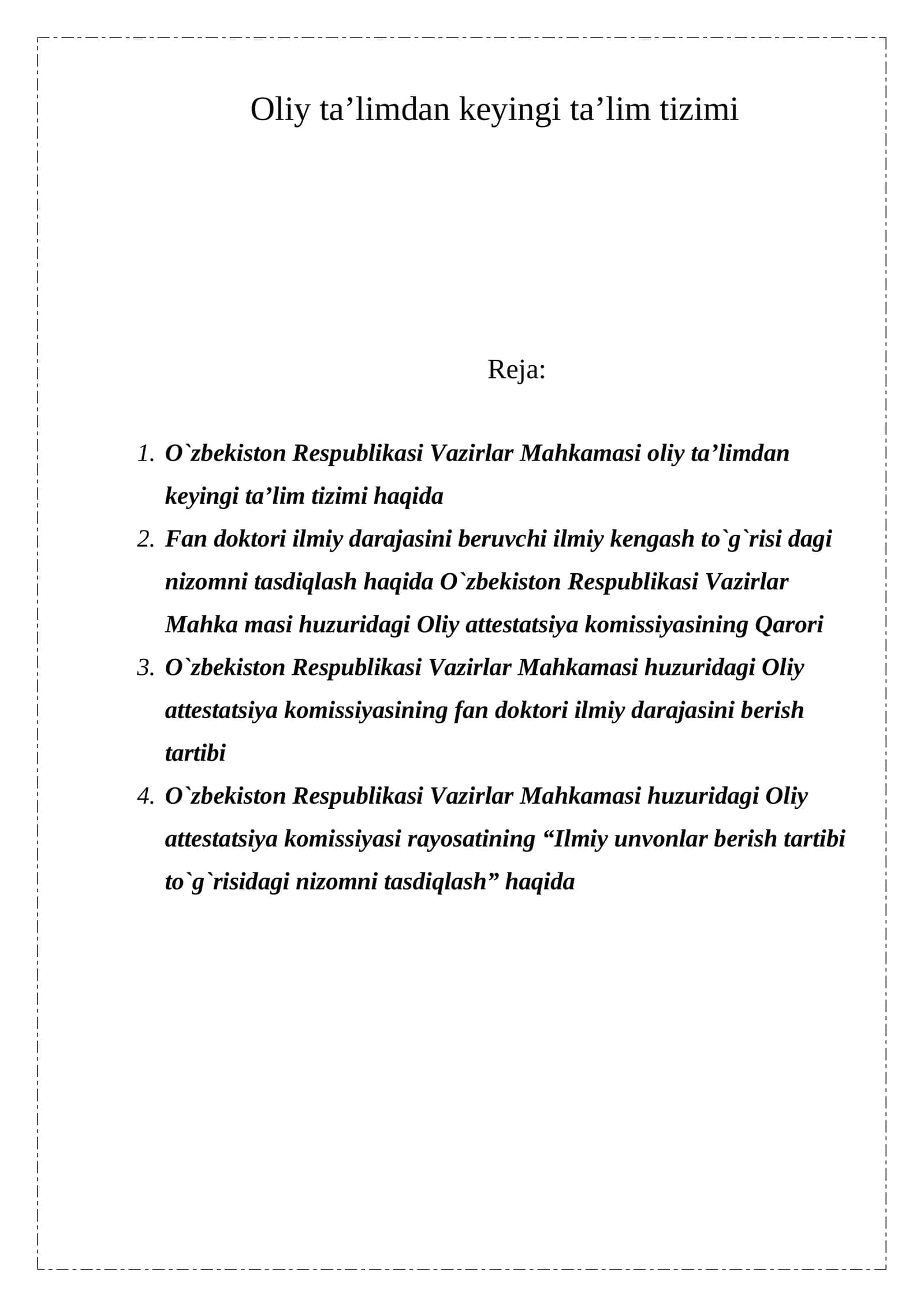 Oliy ta’limdan keyingi ta’lim tizimi 1