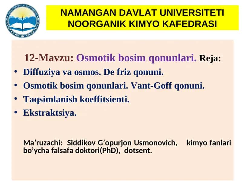 Osmotik bosim qonunlari 1