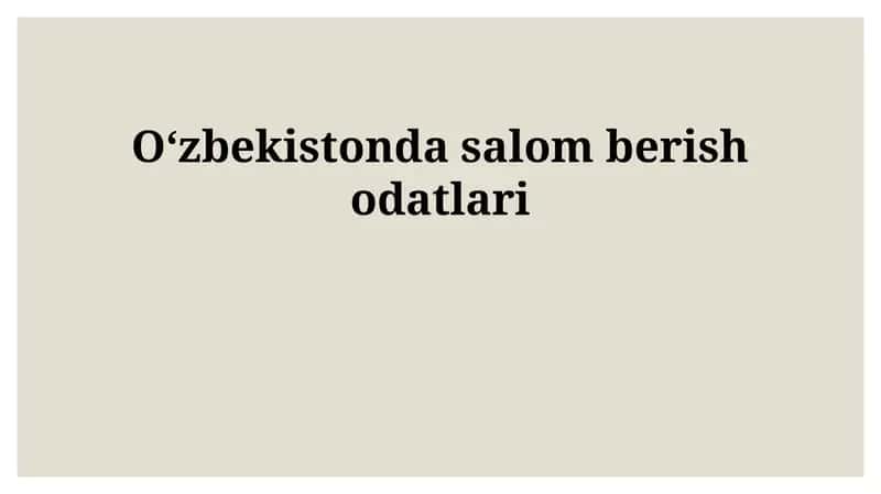 Salomlashish odoblarining tarixi 1
