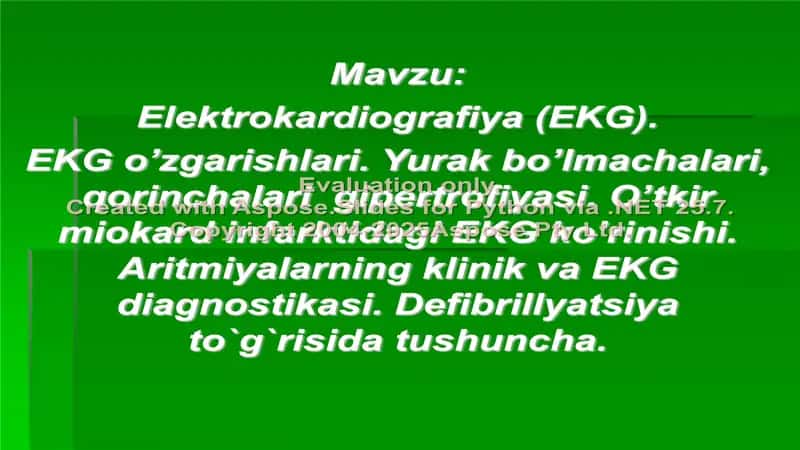 Elektrokardiografiya (EKG) 1