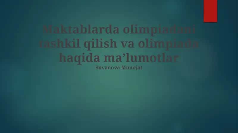Olimpiada ishtirokchilari uchun qo'llanma 1