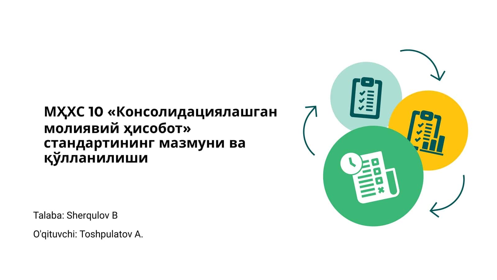 МҲХС 10 «Консолидациялашган молиявий ҳисобот» 1
