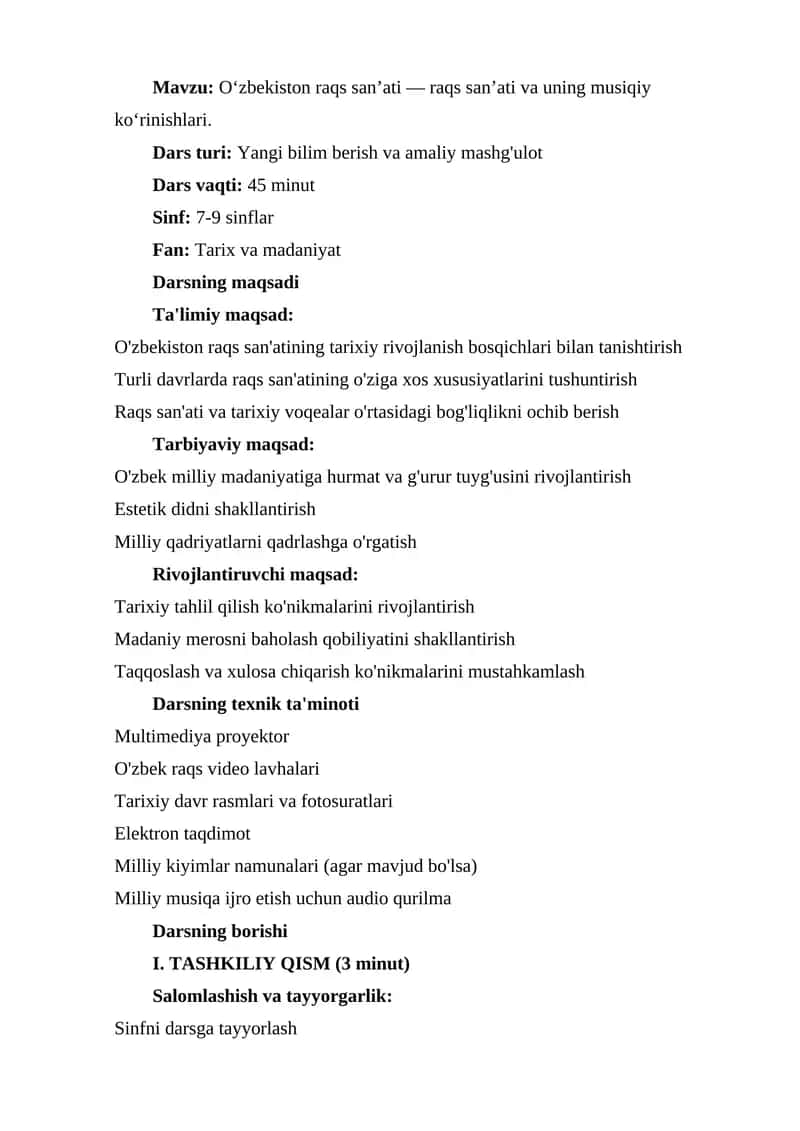 O‘zbekiston raqs san’ati 1