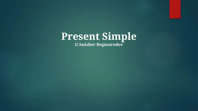Present Simple 1