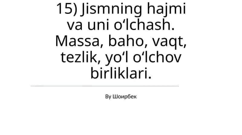 O'lchov birliklari: To'liq ma'lumot 1