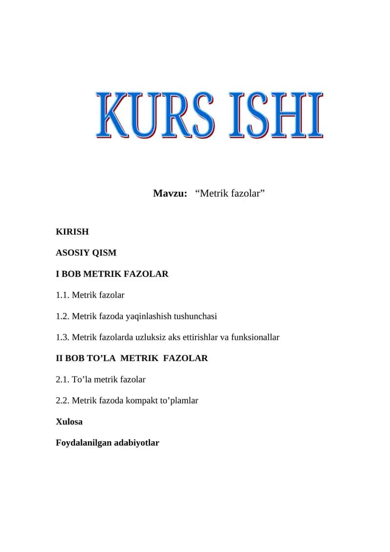“Metrik fazolar” 1