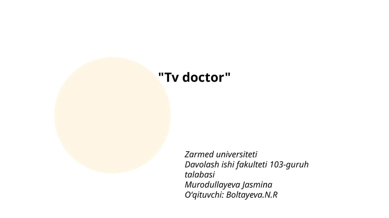 Tv doctor 1