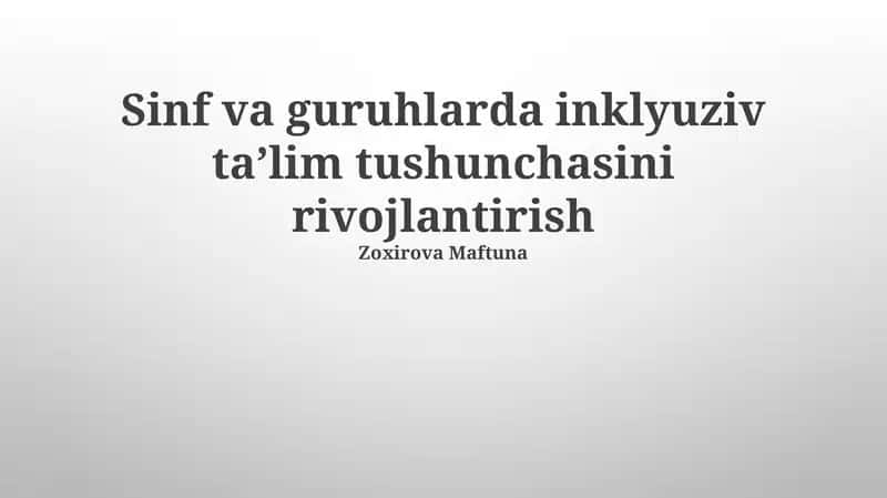 Inklyuziv Ta'lim 1