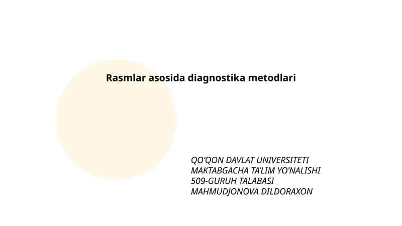 Rasmlar asosida diagnostika metodlari 1