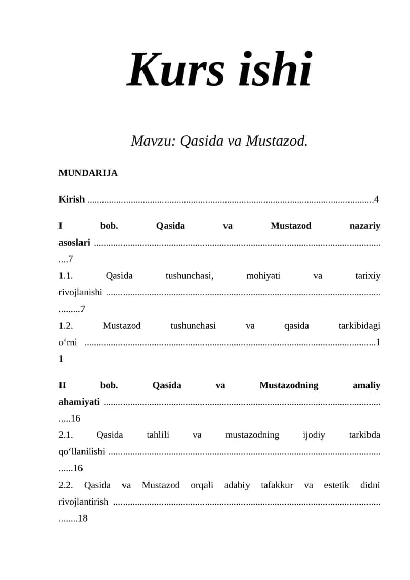 Qasida va Mustazod 1