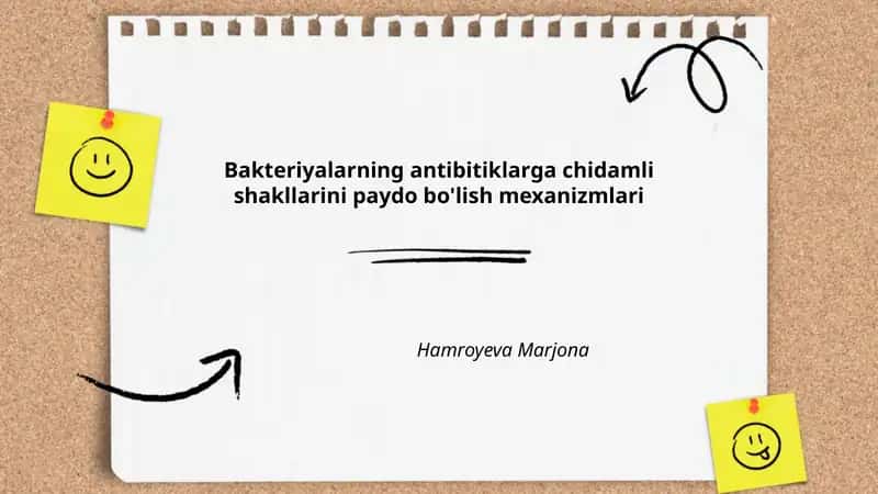 Bakteriyalarning antibitiklarga chidamli shakllarini paydo bo'lish mexanizmlari 1