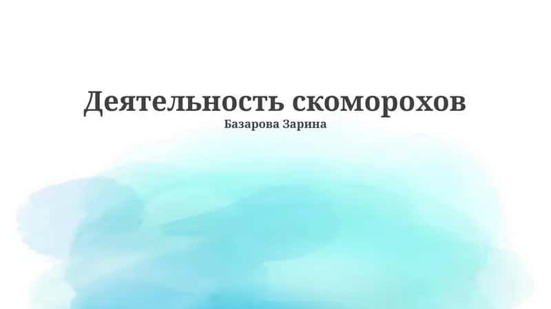 Деятельность скоморохов 1