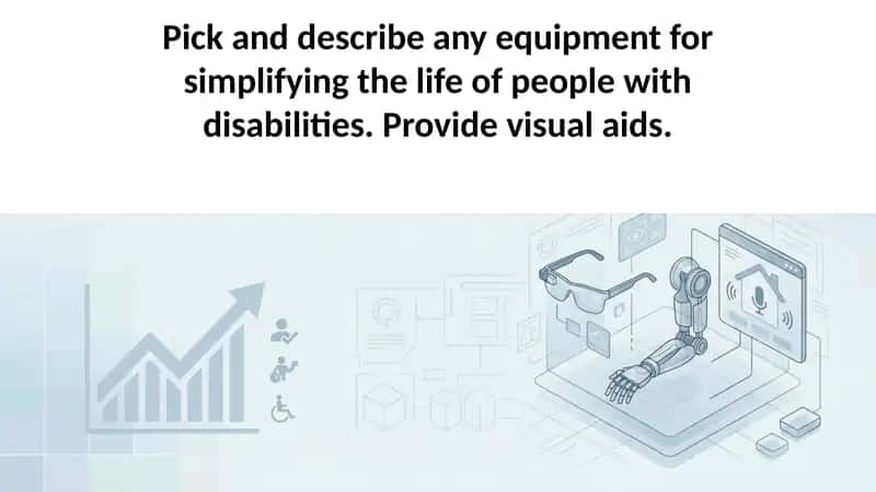 Pick and describe any equipment for simplifying the life of people with disabilities. Provide visual 1